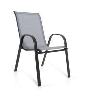 Grey Stacking Garden Dining Chairs