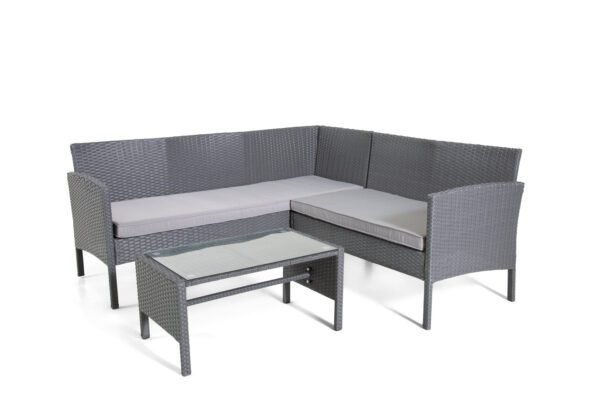 Grey Corner Rattan Set - 5 Seat